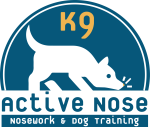 LOGO k9 active nose - nosework scent detection - chiara bianchi - pesaro - dog training